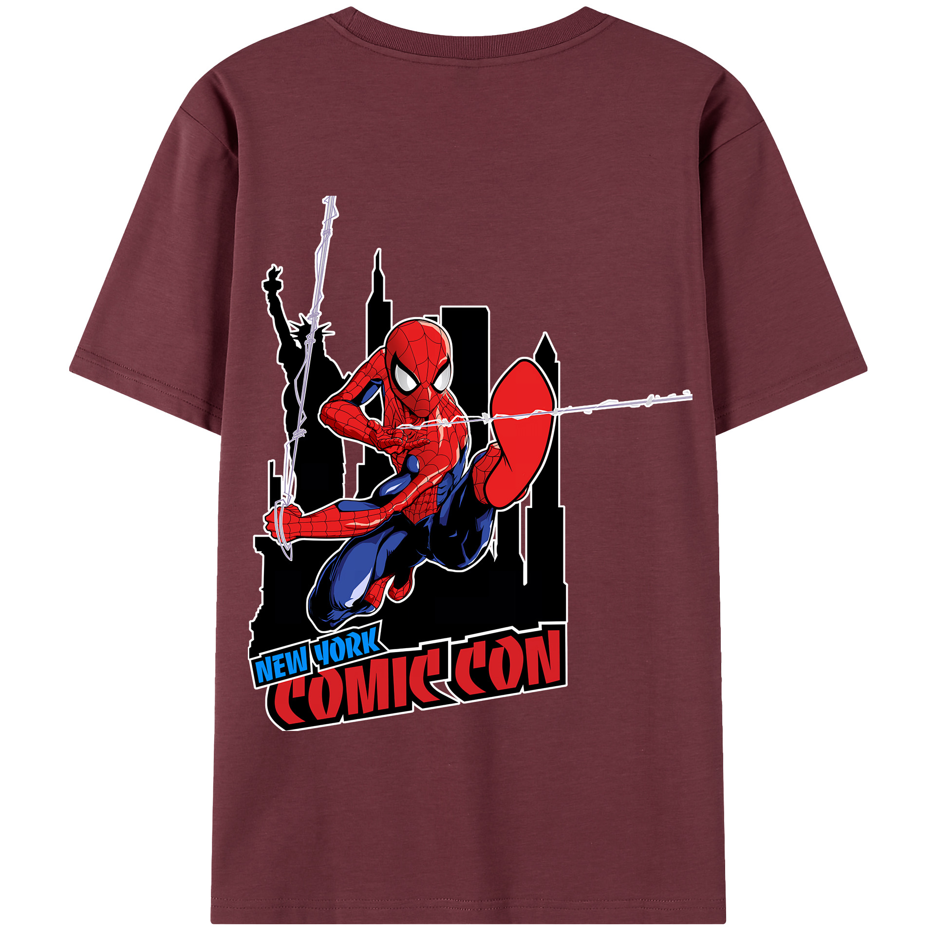 Spider Man スパイダーマン 綿100％半袖Tシャツ（背面プリント）